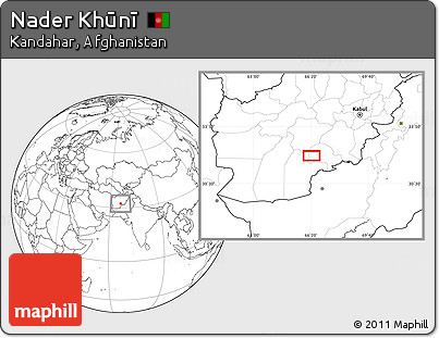 Blank Location Map of Nader Khūnī