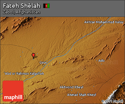Physical 3D Map of Fateh Shēlah