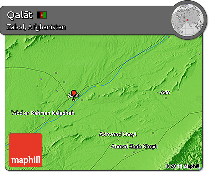 Political 3D Map of Qalāt