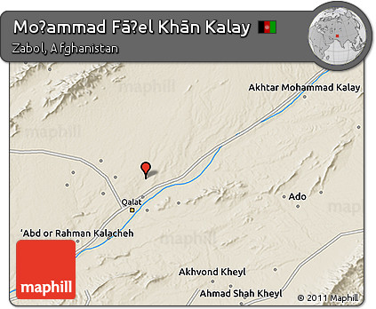 Shaded Relief 3D Map of Moḩammad Fāẕel Khān Kalay