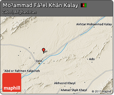 Shaded Relief 3D Map of Moḩammad Fāẕel Khān Kalay