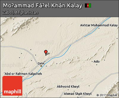 Shaded Relief 3D Map of Moḩammad Fāẕel Khān Kalay