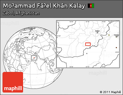 Blank Location Map of Moḩammad Fāẕel Khān Kalay