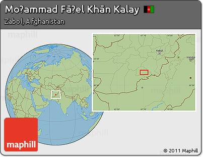 Savanna Style Location Map of Moḩammad Fāẕel Khān Kalay