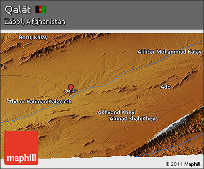 Physical Panoramic Map of Qalāt