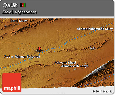 Physical Panoramic Map of Qalāt