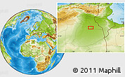 Physical Location Map of the area around 32° 8' 5" N, 6° 52' 30" E