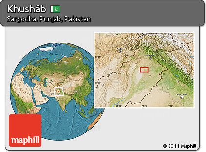 Satellite Location Map of Khushāb