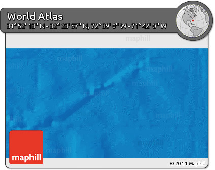 Shaded Relief 3D Map of the Area around 32° 8' 5" N, 72° 10' 30" W