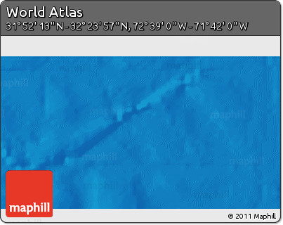 Shaded Relief 3D Map of the Area around 32° 8' 5" N, 72° 10' 30" W