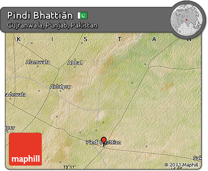 Satellite Map of Pindi Bhattiān
