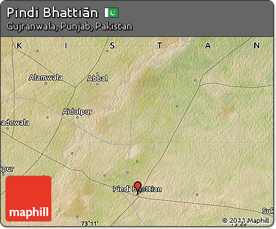 Satellite Map of Pindi Bhattiān