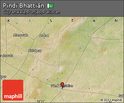 Satellite Map of Pindi Bhattiān