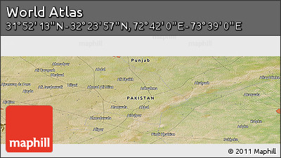 Satellite Panoramic Map of the Area around 32° 8' 5" N, 73° 10' 30" E