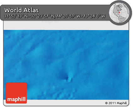 Physical 3D Map of the Area around 32° 8' 5" N, 73° 52' 30" W