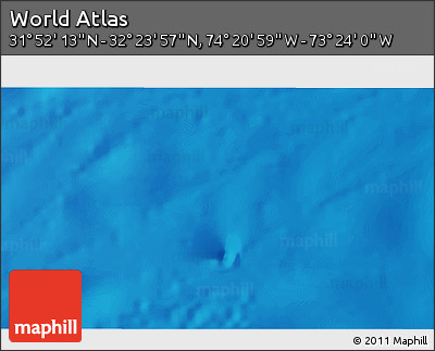Physical 3D Map of the Area around 32° 8' 5" N, 73° 52' 30" W