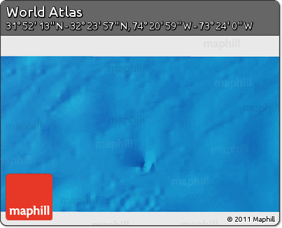 Physical 3D Map of the Area around 32° 8' 5" N, 73° 52' 30" W