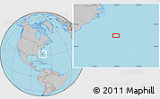 Gray Location Map of the area around 32° 8' 5" N, 73° 52' 30" W
