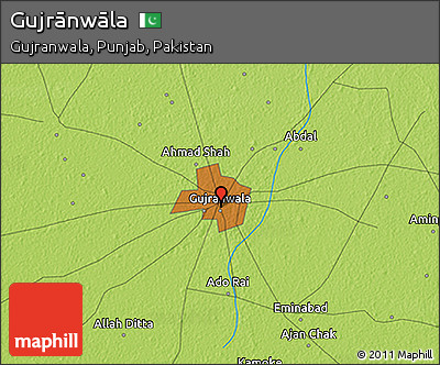 Physical 3D Map of Gujrānwāla