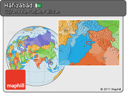 Political Location Map of Hāfizābād