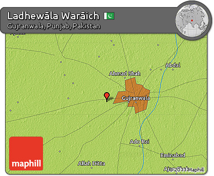 Physical Map of Ladhewāla Warāich