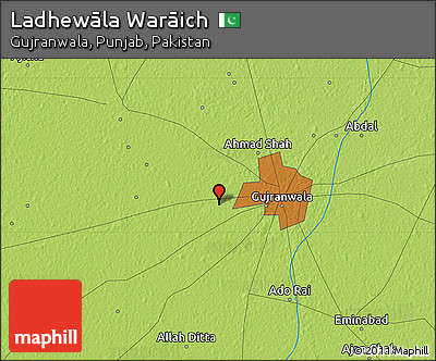 Physical Map of Ladhewāla Warāich