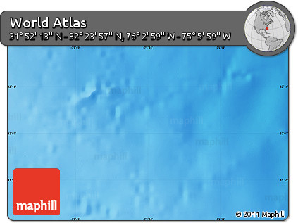 Physical Map of the Area around 32° 8' 5" N, 75° 34' 29" W