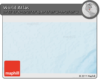 Physical 3D Map of the Area around 32° 8' 5" N, 79° 49' 29" W