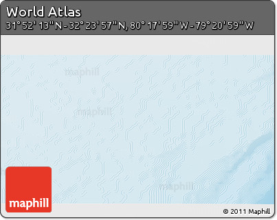 Physical 3D Map of the Area around 32° 8' 5" N, 79° 49' 29" W