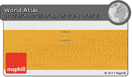 Political Panoramic Map of the Area around 32° 8' 5" N, 7° 43' 29" E