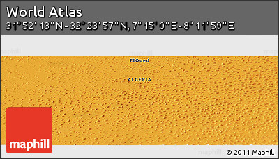 Political Panoramic Map of the Area around 32° 8' 5" N, 7° 43' 29" E