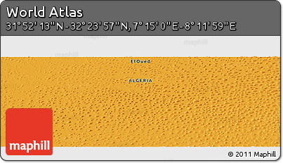 Political Panoramic Map of the Area around 32° 8' 5" N, 7° 43' 29" E