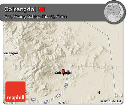 Shaded Relief Map of Goicangdoi