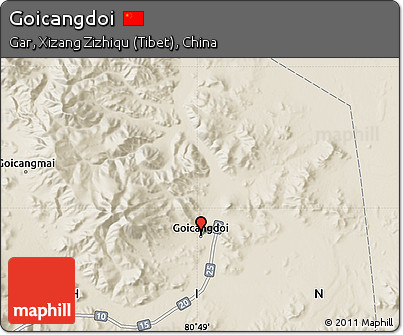 Shaded Relief Map of Goicangdoi