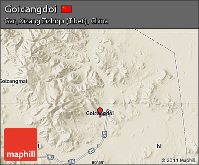 Shaded Relief Map of Goicangdoi