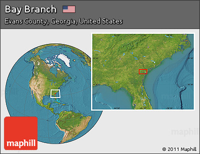 Satellite Location Map of Bay Branch