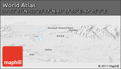 Physical Panoramic Map of the Area around 32° 8' 5" N, 86° 46' 30" E