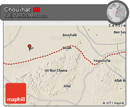 Shaded Relief 3D Map of Chouihat