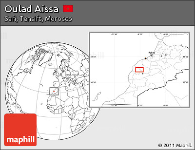 Blank Location Map of Oulad Aïssa