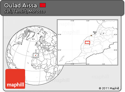 Blank Location Map of Oulad Aïssa