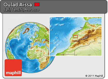 Physical Location Map of Oulad Aïssa