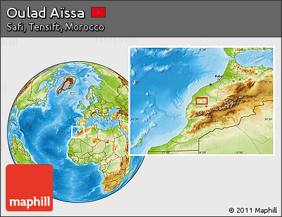 Physical Location Map of Oulad Aïssa