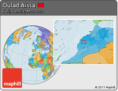 Political Location Map of Oulad Aïssa