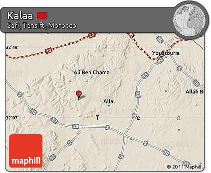 Shaded Relief Map of Kalaa