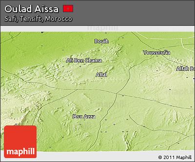 Physical Panoramic Map of Oulad Aïssa