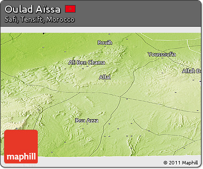 Physical Panoramic Map of Oulad Aïssa