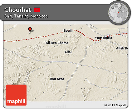 Shaded Relief Panoramic Map of Chouihat