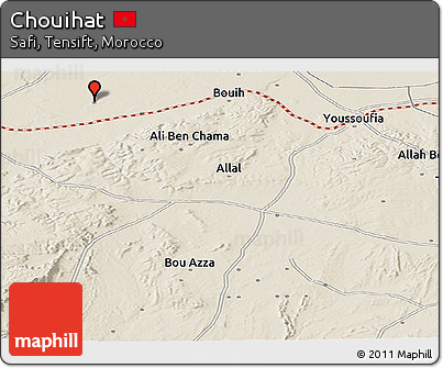 Shaded Relief Panoramic Map of Chouihat