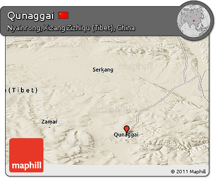 Shaded Relief Panoramic Map of Qunaggai
