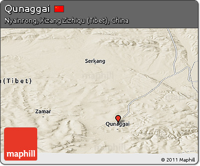 Shaded Relief Panoramic Map of Qunaggai